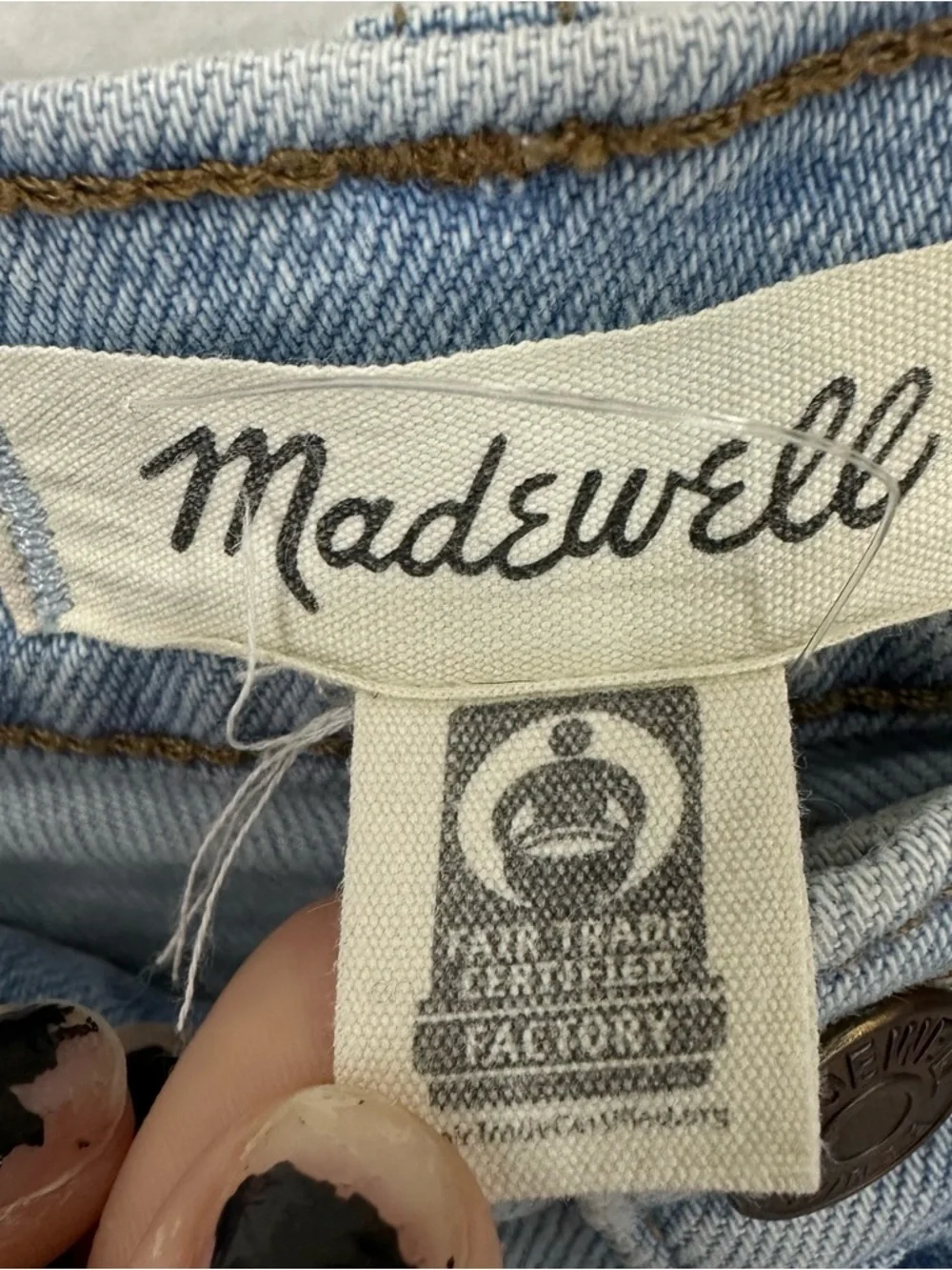 Madewell Mid Rise Classic Straight Light Wash Distressed Jeans 28
